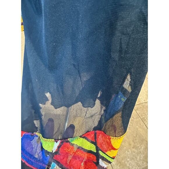 Lior Paris Size Large Tunic 3/4 Mesh Sleeve Asymmetric Patchwork Artsy Top - Picture 6 of 16